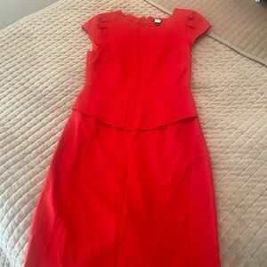 J. Crew Vibrant Red Midi Dress